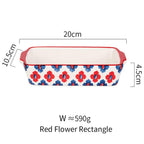 Shop 0 Red rectangle MDZF SWEETHOME Ceramic Baking Dish Roasting Lasagna Pan  Rectangular Dish Bakeware Pan With Handle Oven Kitchen Baking Tool Mademoiselle Home Decor