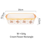 Shop 0 cream  rectangle MDZF SWEETHOME Ceramic Baking Dish Roasting Lasagna Pan  Rectangular Dish Bakeware Pan With Handle Oven Kitchen Baking Tool Mademoiselle Home Decor