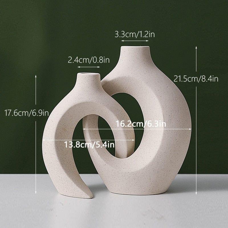 Shop 0 CAPIRON Nordic Ceramic Vase  2Pcs/Set Snuggle White Matte Vase for Pampas Grass Living Room Office Desktop Porch Home Decoration Mademoiselle Home Decor