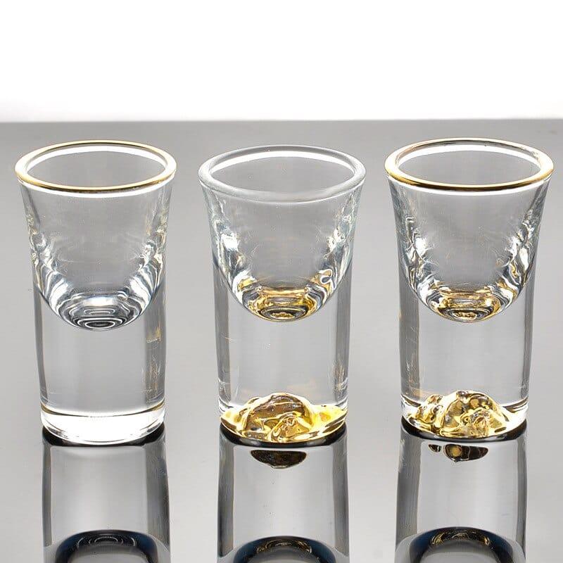 Shop 0 Crystal Liquor Spirits Shot Glasses Gold Foil Rim Mountain Wine Glass Vodka Whisky Bar Brandy Snifters Bullet Cups Mademoiselle Home Decor