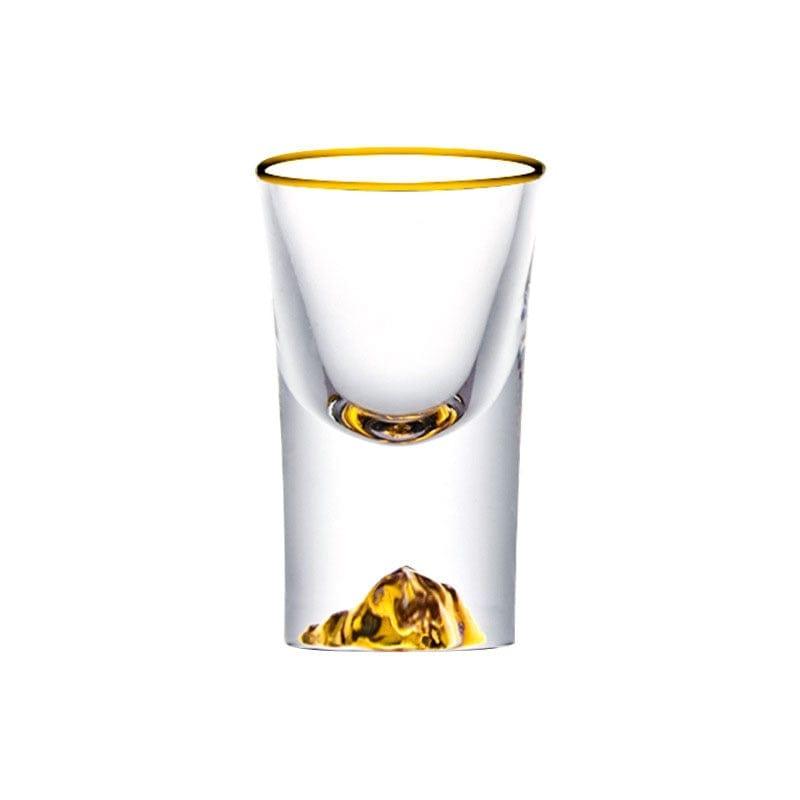 Shop 0 Crystal Liquor Spirits Shot Glasses Gold Foil Rim Mountain Wine Glass Vodka Whisky Bar Brandy Snifters Bullet Cups Mademoiselle Home Decor