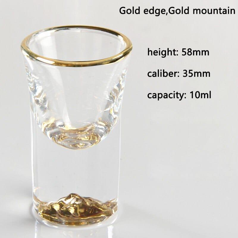 Shop 0 A Crystal Liquor Spirits Shot Glasses Gold Foil Rim Mountain Wine Glass Vodka Whisky Bar Brandy Snifters Bullet Cups Mademoiselle Home Decor