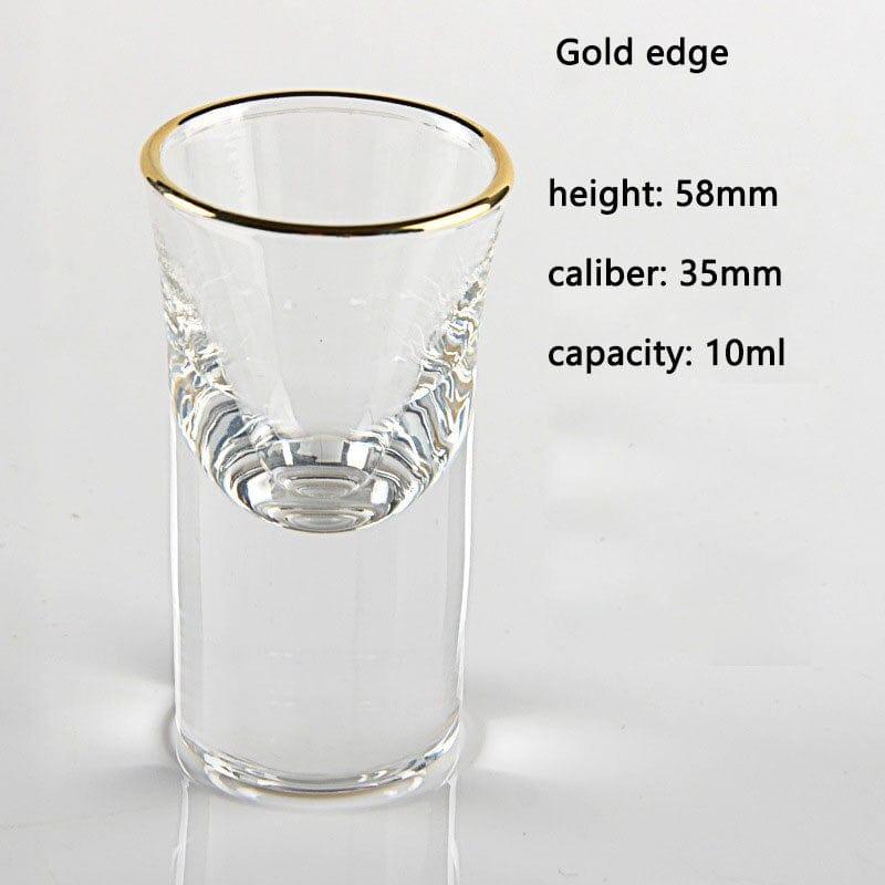 Shop 0 B Crystal Liquor Spirits Shot Glasses Gold Foil Rim Mountain Wine Glass Vodka Whisky Bar Brandy Snifters Bullet Cups Mademoiselle Home Decor