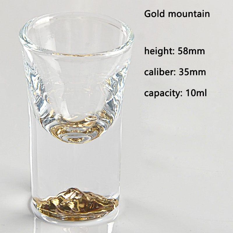 Shop 0 C Crystal Liquor Spirits Shot Glasses Gold Foil Rim Mountain Wine Glass Vodka Whisky Bar Brandy Snifters Bullet Cups Mademoiselle Home Decor