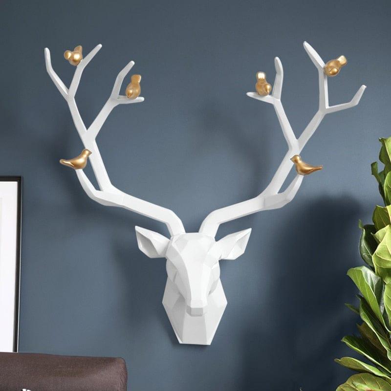 Shop 0 Resin Deer Head 3d Wall Decor Resin Statue Decoration Accessories Living Room Wall Statue Sculpture Mordern Art Animal Head Mademoiselle Home Decor