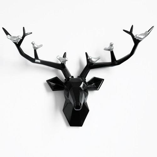 Shop 0 Black S Resin Deer Head 3d Wall Decor Resin Statue Decoration Accessories Living Room Wall Statue Sculpture Mordern Art Animal Head Mademoiselle Home Decor