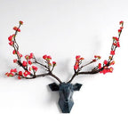 Shop 0 Texture blue S 1 Resin Deer Head 3d Wall Decor Resin Statue Decoration Accessories Living Room Wall Statue Sculpture Mordern Art Animal Head Mademoiselle Home Decor