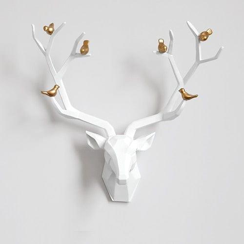 Shop 0 White L Resin Deer Head 3d Wall Decor Resin Statue Decoration Accessories Living Room Wall Statue Sculpture Mordern Art Animal Head Mademoiselle Home Decor