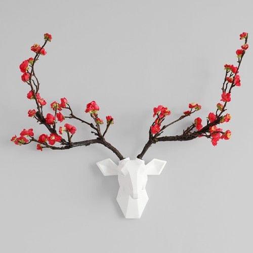 Shop 0 White S 1 Resin Deer Head 3d Wall Decor Resin Statue Decoration Accessories Living Room Wall Statue Sculpture Mordern Art Animal Head Mademoiselle Home Decor