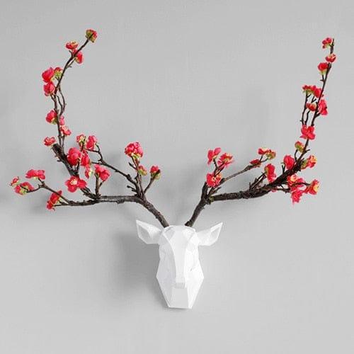 Shop 0 White L 1 Resin Deer Head 3d Wall Decor Resin Statue Decoration Accessories Living Room Wall Statue Sculpture Mordern Art Animal Head Mademoiselle Home Decor
