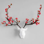Shop 0 White L 1 Resin Deer Head 3d Wall Decor Resin Statue Decoration Accessories Living Room Wall Statue Sculpture Mordern Art Animal Head Mademoiselle Home Decor