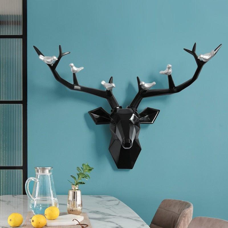 Shop 0 Resin Deer Head 3d Wall Decor Resin Statue Decoration Accessories Living Room Wall Statue Sculpture Mordern Art Animal Head Mademoiselle Home Decor