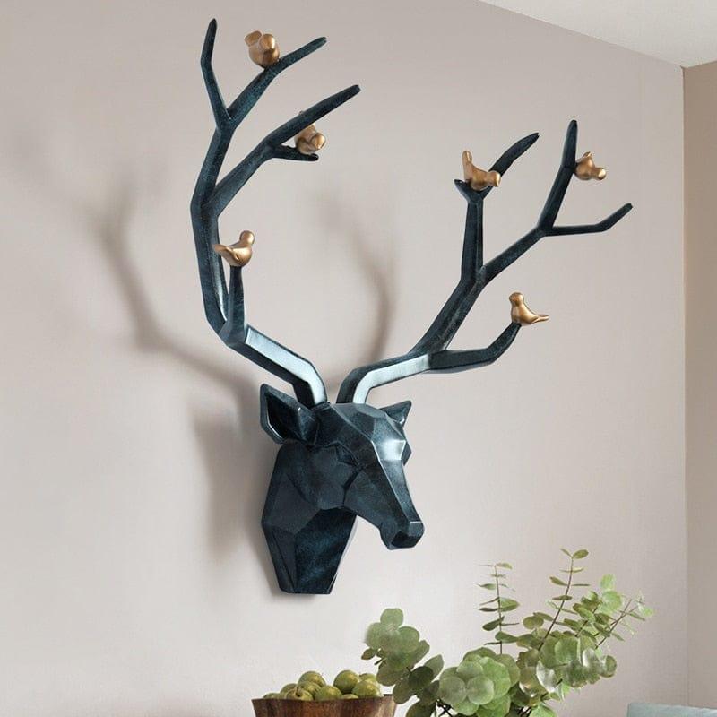 Shop 0 Resin Deer Head 3d Wall Decor Resin Statue Decoration Accessories Living Room Wall Statue Sculpture Mordern Art Animal Head Mademoiselle Home Decor