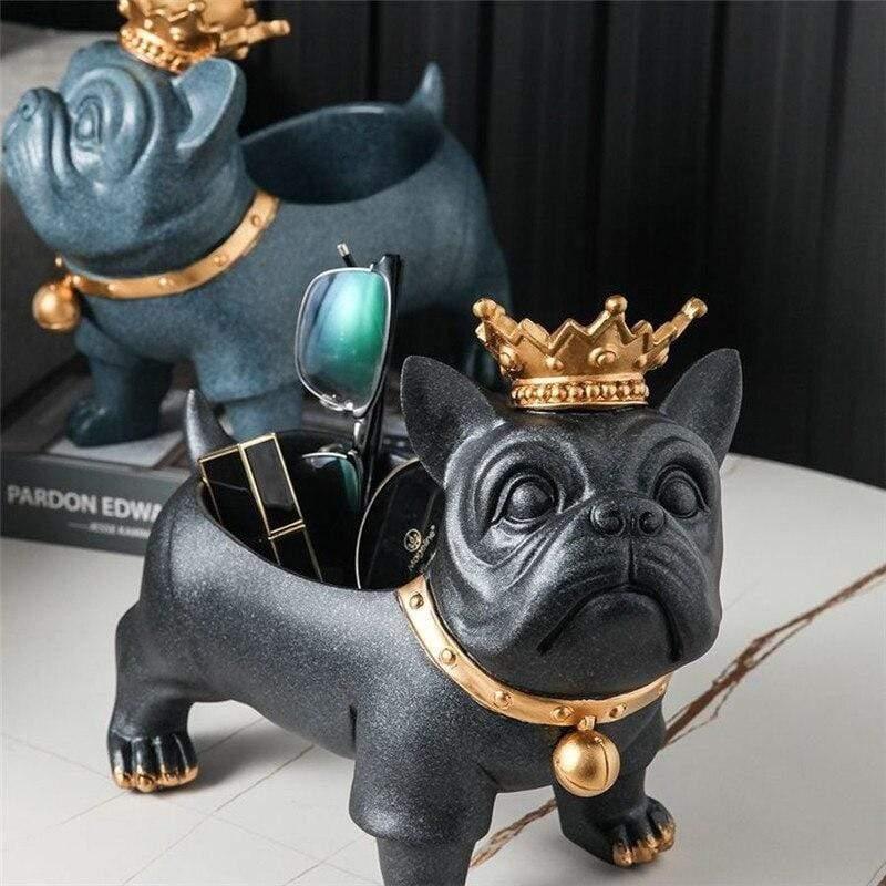 Shop 0 Luxury Crown Bulldog Sculpture Keys Watch Storage Decoration Lovely Dog Statue LiVing Room Decor Desktop Home Decoration Gift Mademoiselle Home Decor