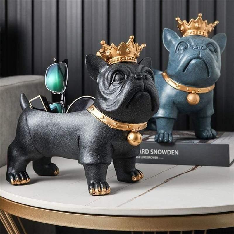 Shop 0 Luxury Crown Bulldog Sculpture Keys Watch Storage Decoration Lovely Dog Statue LiVing Room Decor Desktop Home Decoration Gift Mademoiselle Home Decor