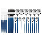 Shop 100003310 24Pcs Blue Silver Casper Cutlery Set Mademoiselle Home Decor
