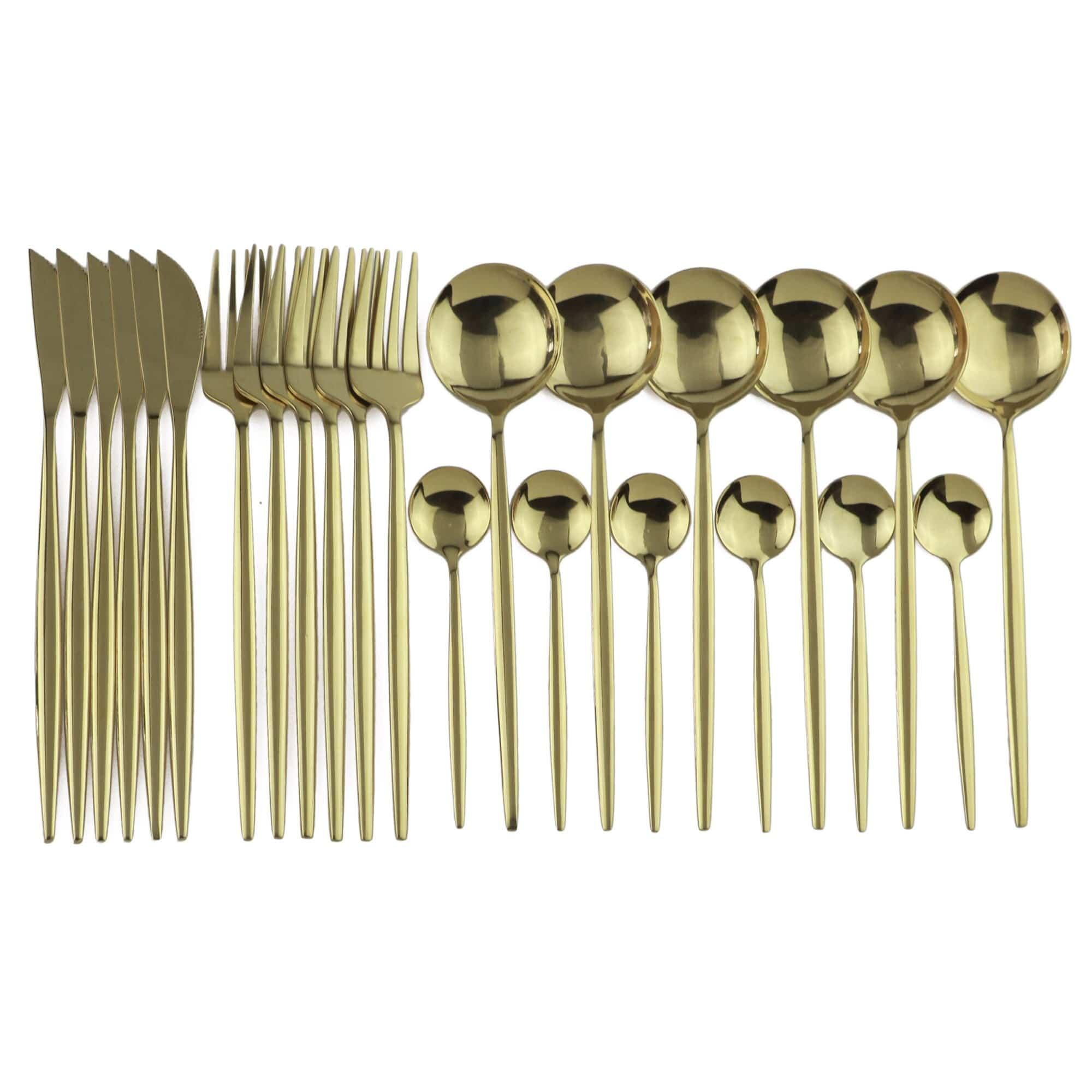 Shop 100003310 24Pcs Champagne Gold Casper Cutlery Set Mademoiselle Home Decor