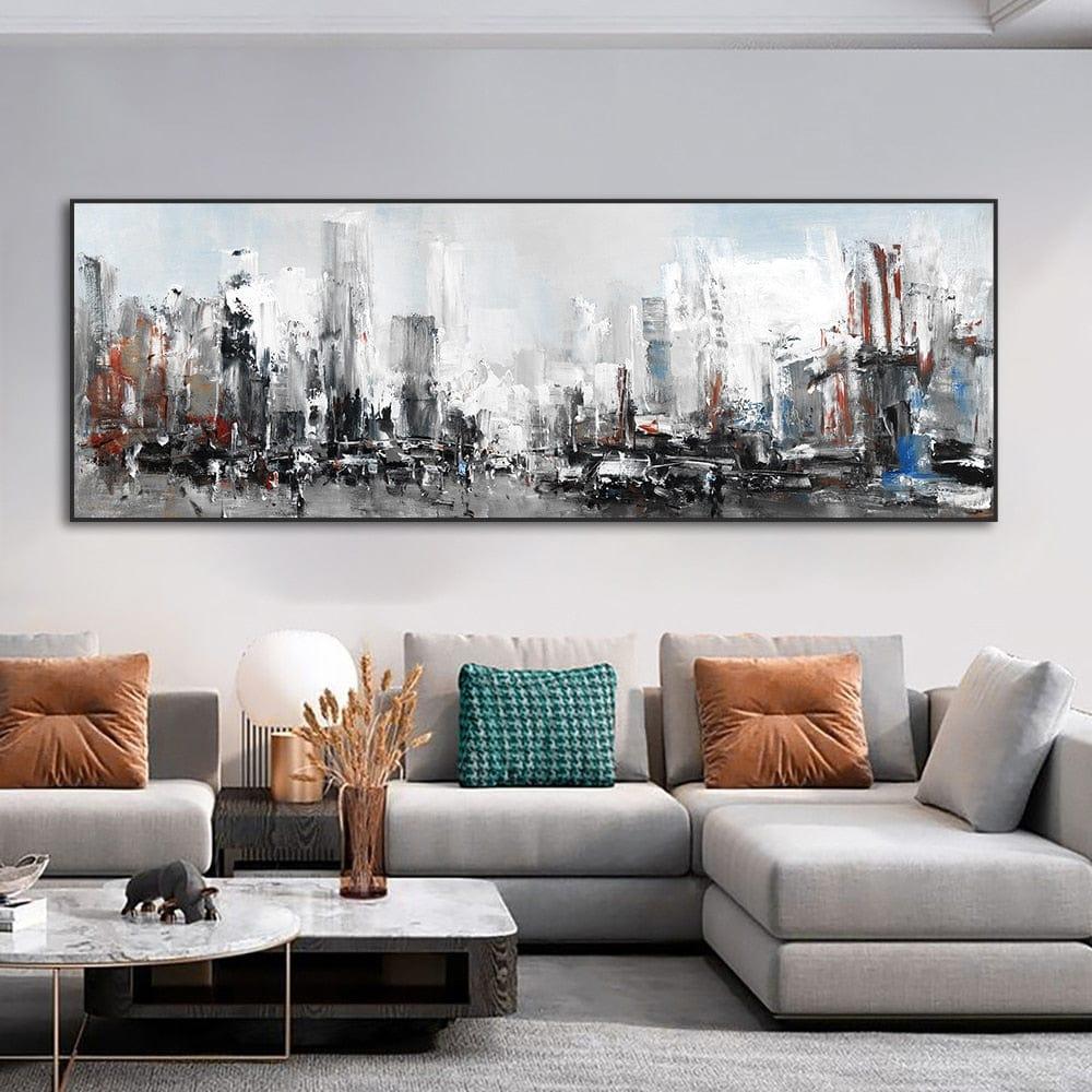 Shop 0 Large Size Abstract City Building Canvas Painting Modern Landscape Posters And Prints Wall Art For Living Room Home Decoration Mademoiselle Home Decor