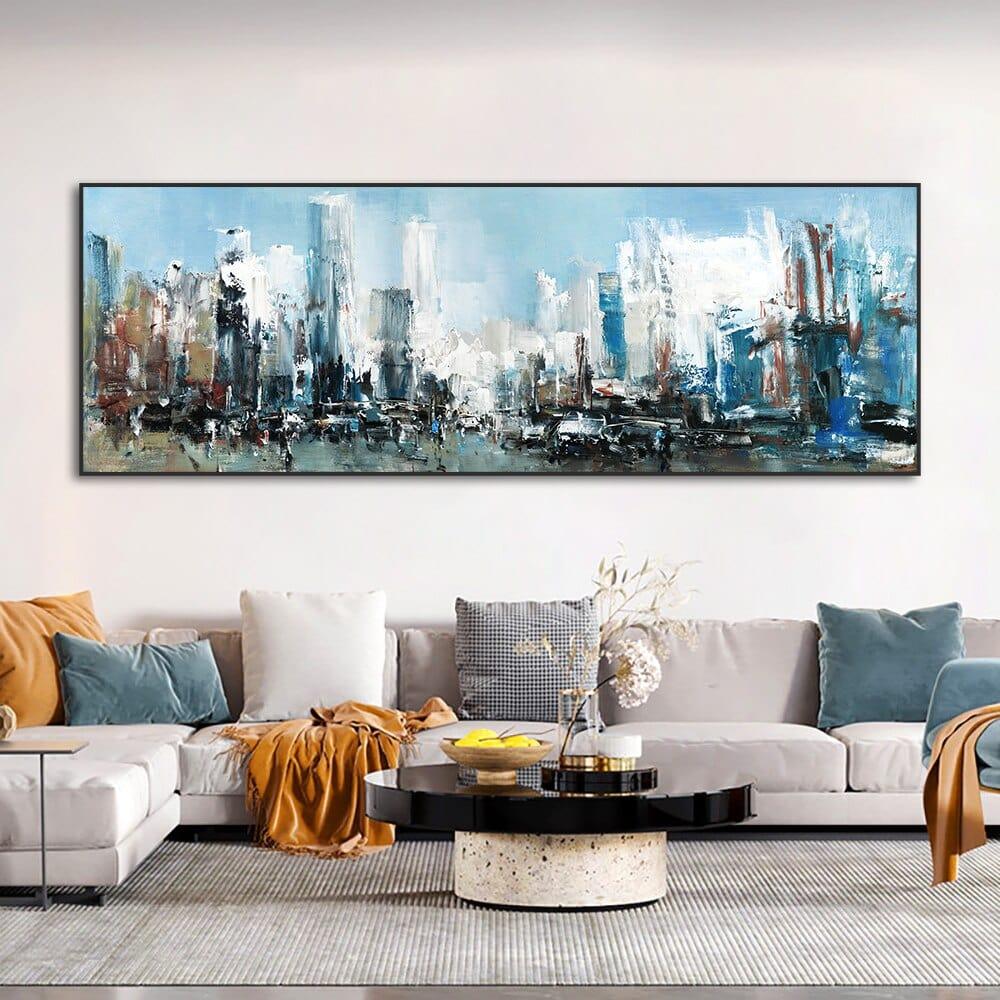 Shop 0 Large Size Abstract City Building Canvas Painting Modern Landscape Posters And Prints Wall Art For Living Room Home Decoration Mademoiselle Home Decor