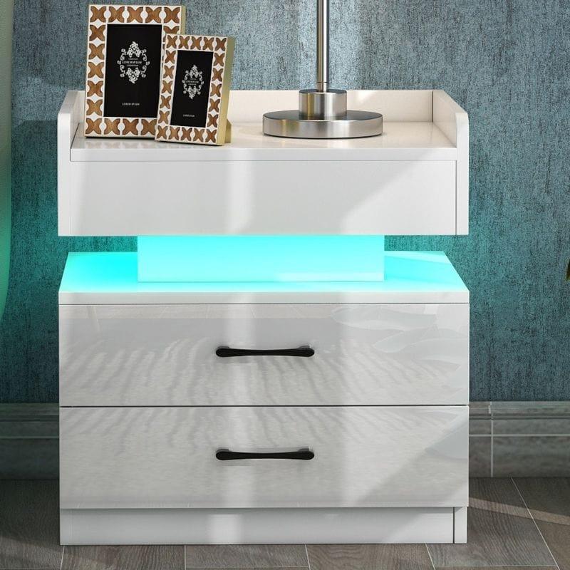 Shop Chamarel LED Smart Bedside Table Mademoiselle Home Decor