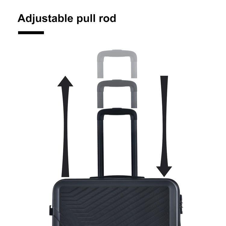 Shop 3 Piece Luggage Sets ABS Lightweight Suitcase with Two Hooks, Spinner Wheels, TSA Lock, (20/24/28) Black Mademoiselle Home Decor