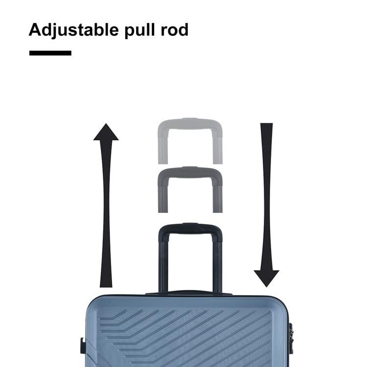 Shop 3 Piece Luggage Sets ABS Lightweight Suitcase with Two Hooks, Spinner Wheels, TSA Lock, (20/24/28) Blue Mademoiselle Home Decor