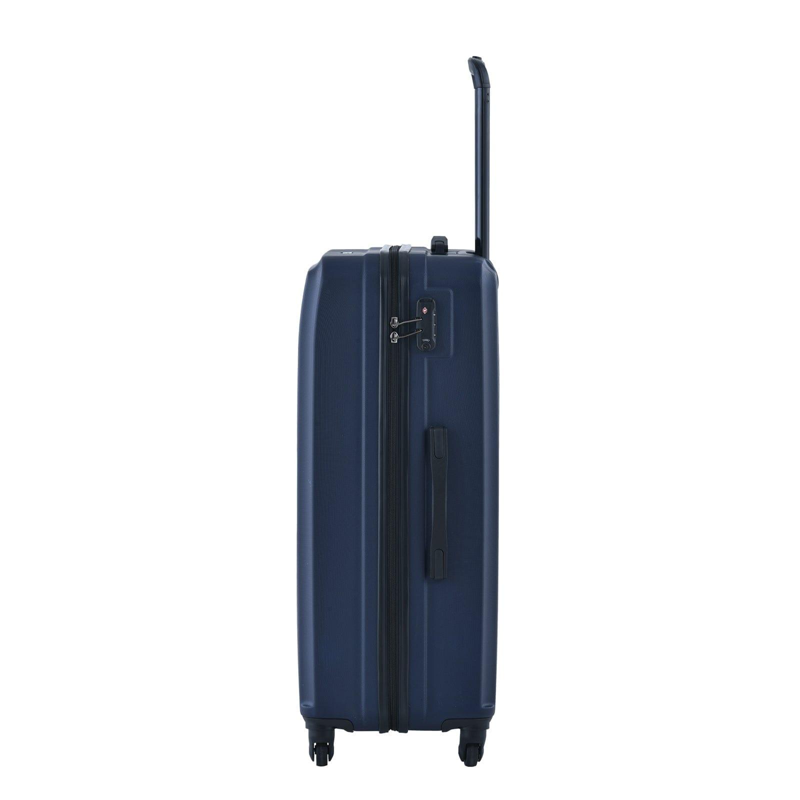 Shop 3 Piece Luggage Sets ABS Lightweight Suitcase with Two Hooks, Spinner Wheels, TSA Lock, (20/24/28) Navy Mademoiselle Home Decor