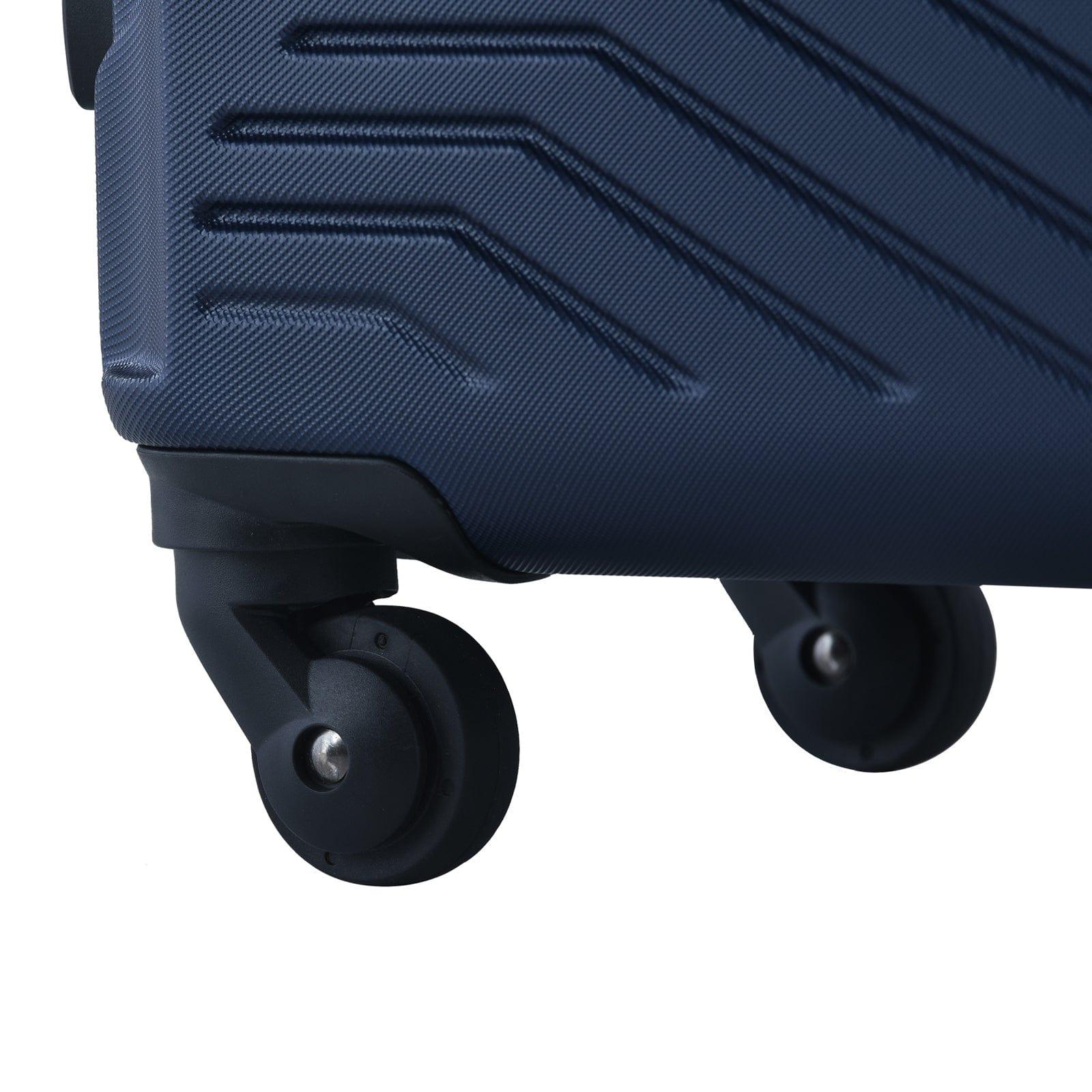 Shop 3 Piece Luggage Sets ABS Lightweight Suitcase with Two Hooks, Spinner Wheels, TSA Lock, (20/24/28) Navy Mademoiselle Home Decor