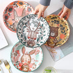 Shop 0 8 Inch Cartoon children's dishes home good-looking cute dishes ceramic creative personality tableware net red disc deep dish Mademoiselle Home Decor
