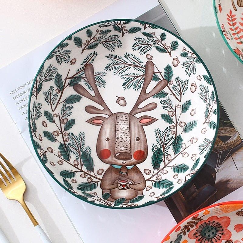 Shop 0 8 Inch Cartoon children's dishes home good-looking cute dishes ceramic creative personality tableware net red disc deep dish Mademoiselle Home Decor