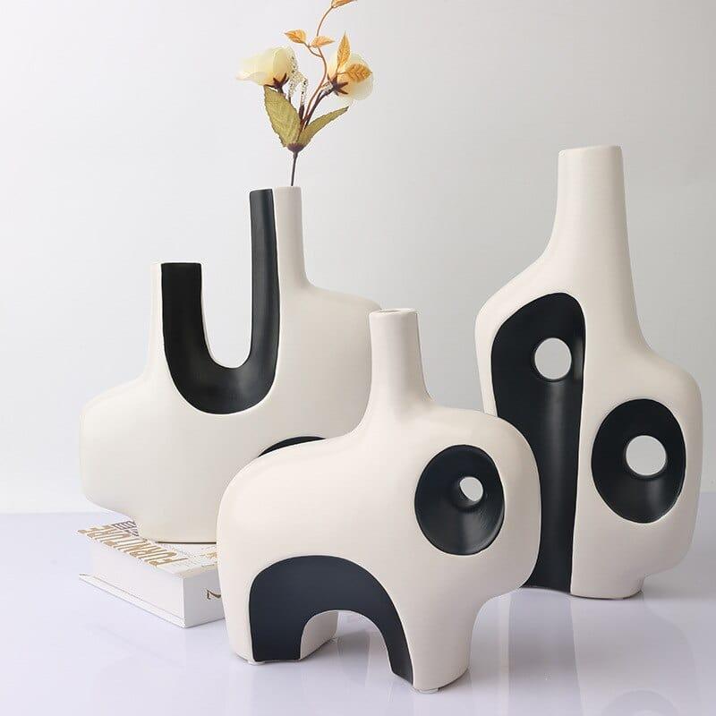 Shop 0 Modern double-sided ceramic vase irregular sculpture vase home decoration crafts desktop ornaments living room decoration  vases Mademoiselle Home Decor