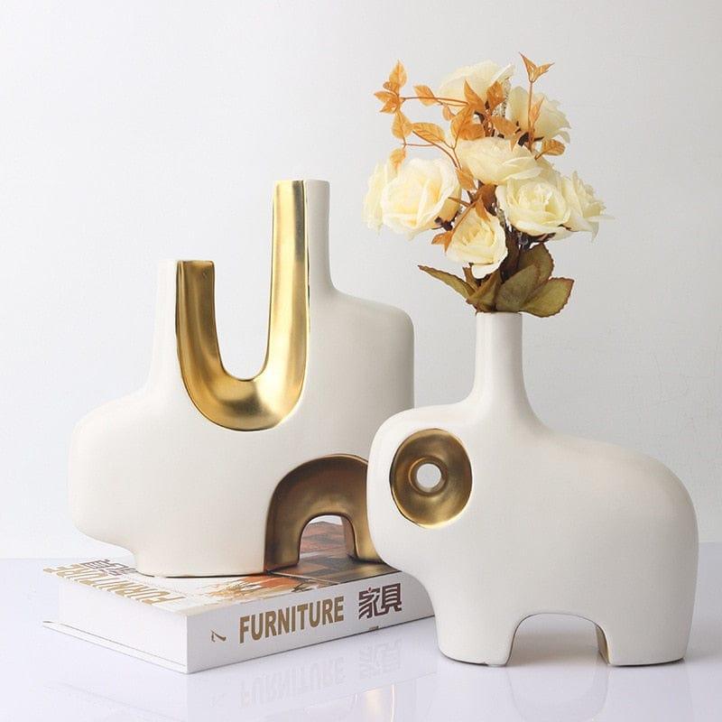 Shop 0 Modern double-sided ceramic vase irregular sculpture vase home decoration crafts desktop ornaments living room decoration  vases Mademoiselle Home Decor