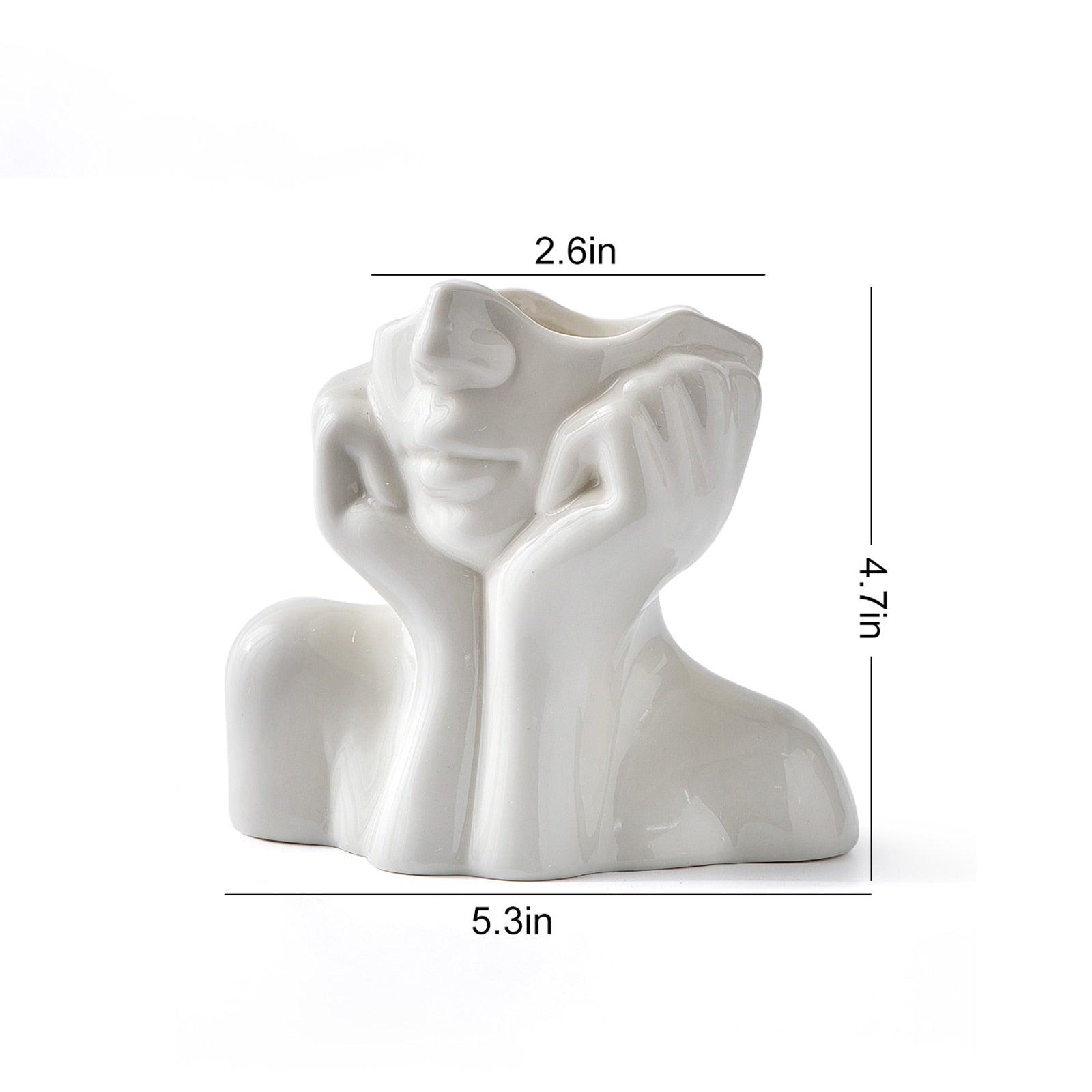 Shop 0 Height 12cm 4.7in Decoration desk accessories human face statue ceramic vase figurines for interior Figurine room decor statues and sculptures Mademoiselle Home Decor