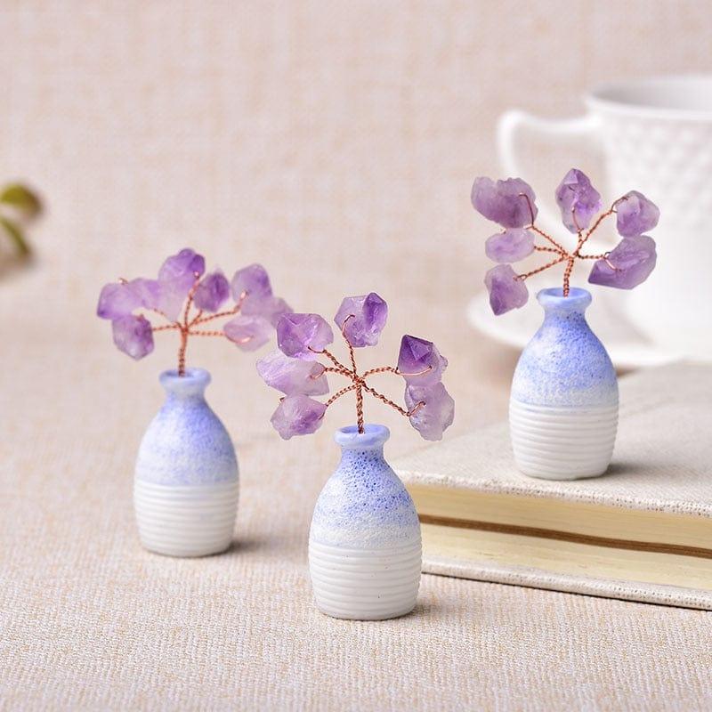 Shop 0 60x25x25mm 2 1PC Natural Amethyst Tree Crystal Quartz Mineral Ornaments Tree of Life Home Decoration Lucky tree Healing Pavilion Decorate Mademoiselle Home Decor