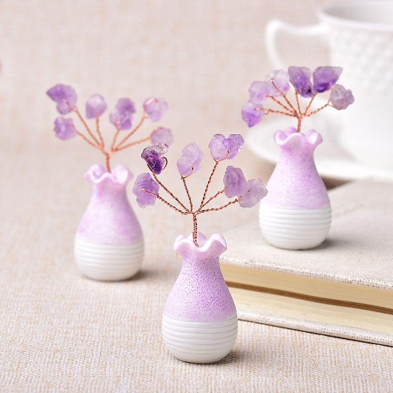 Shop 0 60x25x25mm 4 1PC Natural Amethyst Tree Crystal Quartz Mineral Ornaments Tree of Life Home Decoration Lucky tree Healing Pavilion Decorate Mademoiselle Home Decor