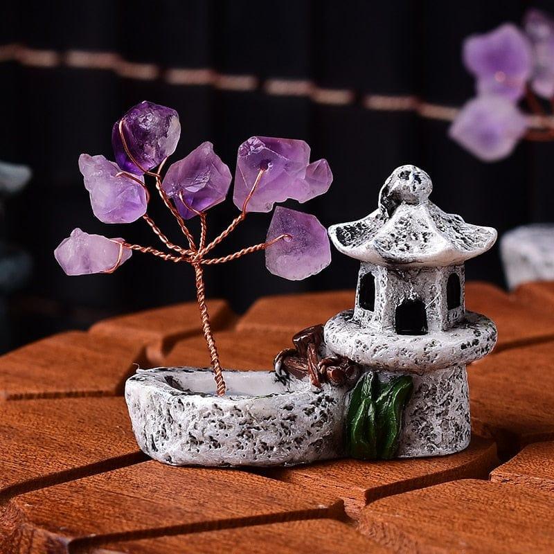 Shop 0 1PC Natural Amethyst Tree Crystal Quartz Mineral Ornaments Tree of Life Home Decoration Lucky tree Healing Pavilion Decorate Mademoiselle Home Decor