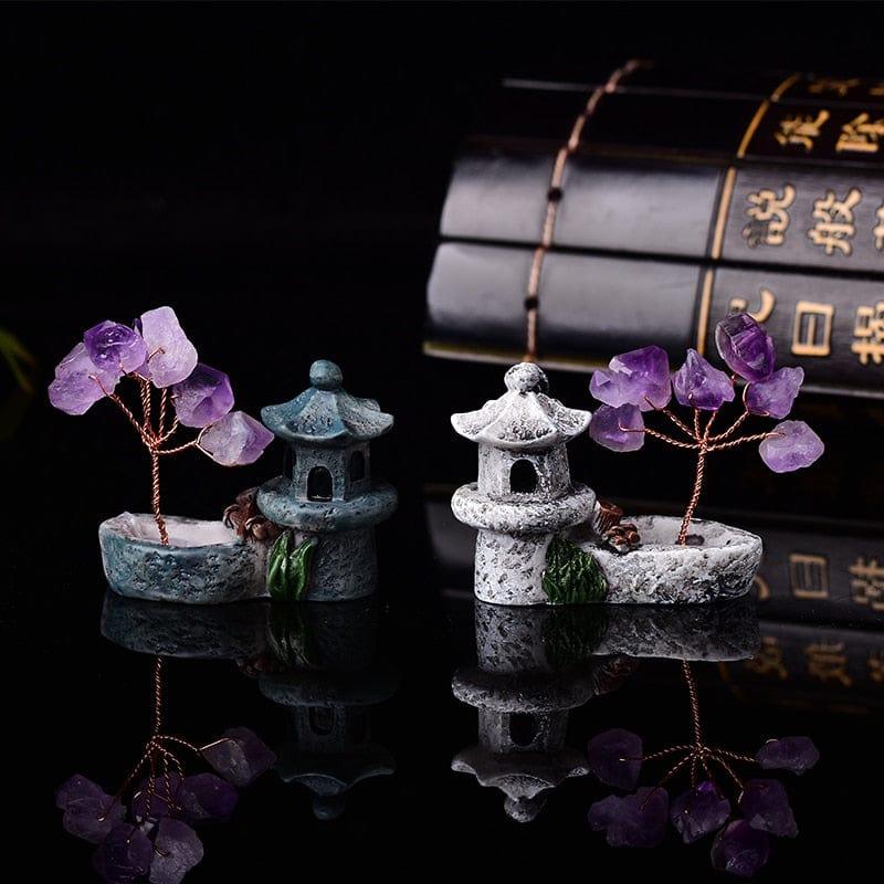 Shop 0 1PC Natural Amethyst Tree Crystal Quartz Mineral Ornaments Tree of Life Home Decoration Lucky tree Healing Pavilion Decorate Mademoiselle Home Decor