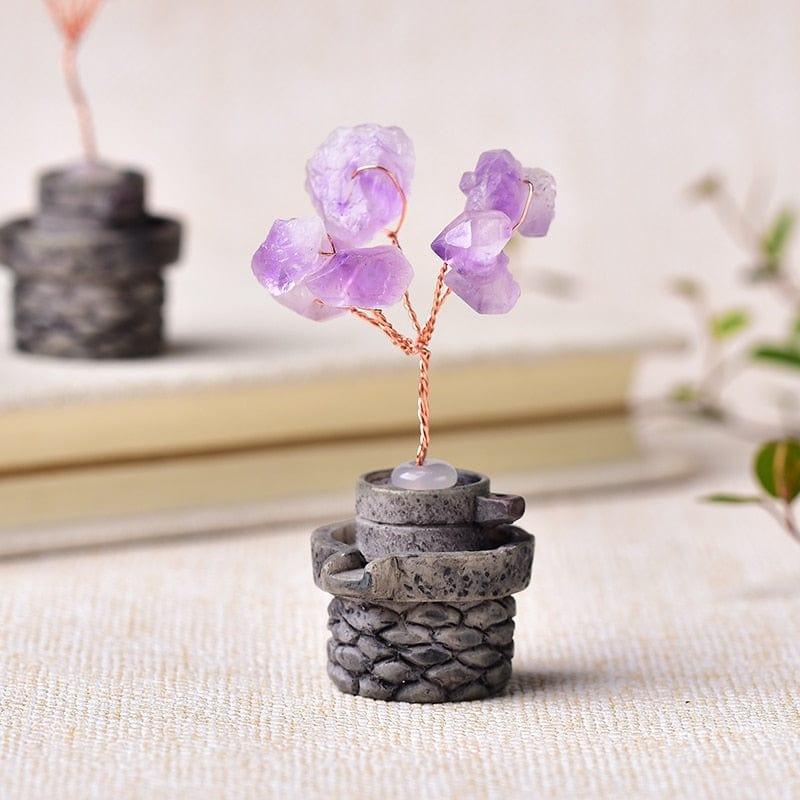 Shop 0 30x25x50mm 1PC Natural Amethyst Tree Crystal Quartz Mineral Ornaments Tree of Life Home Decoration Lucky tree Healing Pavilion Decorate Mademoiselle Home Decor