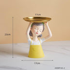 Shop 200044142 Girl with tray - Yellow Chichi Sculpture Mademoiselle Home Decor