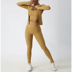 Shop 0 2 Piece Yoga Suits Yoga Clothes Women High Waist Leggings Zipper Long Sleeves Gym Workout Fitness Clothes Set Running Sportswear Mademoiselle Home Decor