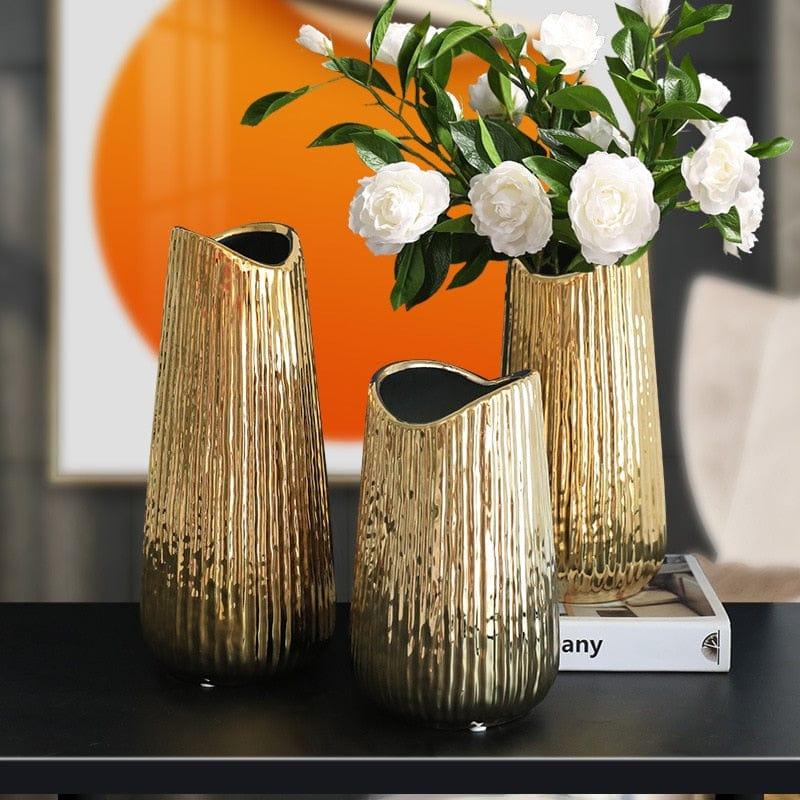 Shop 0 Golden Ceramic Vase Home Decor Flower Arrangement Vase Living Room Decor Modern Wedding Decoration Ceramic Vases Gifts Mademoiselle Home Decor