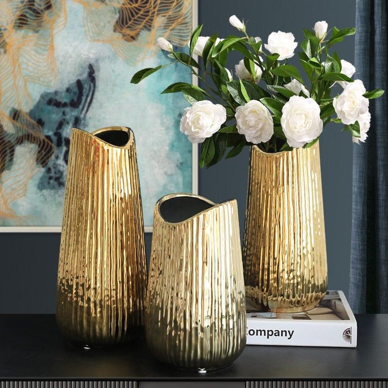 Shop 0 Golden Ceramic Vase Home Decor Flower Arrangement Vase Living Room Decor Modern Wedding Decoration Ceramic Vases Gifts Mademoiselle Home Decor