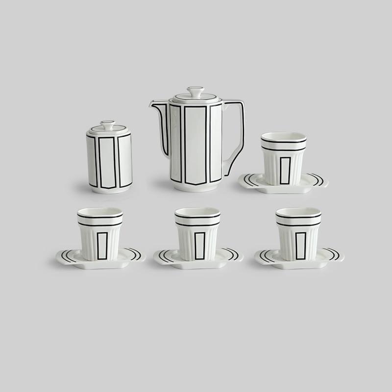 Shop 0 Set H (Teapot + Sugar Bowl + 4 Cups w/ Saucers) Coco Tea Set Mademoiselle Home Decor