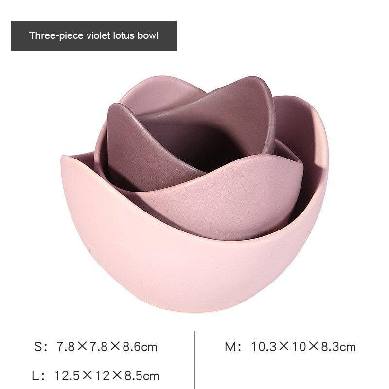 Shop 127838004 Pink 3pcs Cordona Bowls Collection Mademoiselle Home Decor