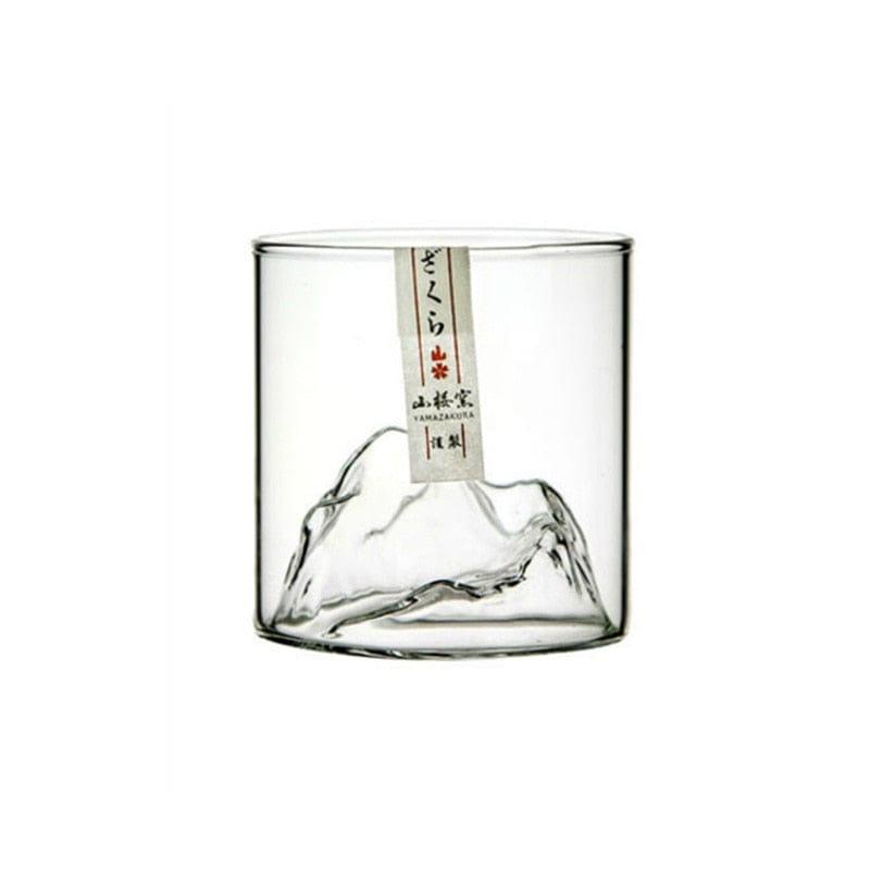 Shop 0 1 Piece Glass / 200ml Japan 3D Mountain Whiskey Glass Glacier Old Fashioned Whisky Rock Glasses Whiskey-glass Wooden Gift Box Vodka Cup Wine Tumbler Mademoiselle Home Decor