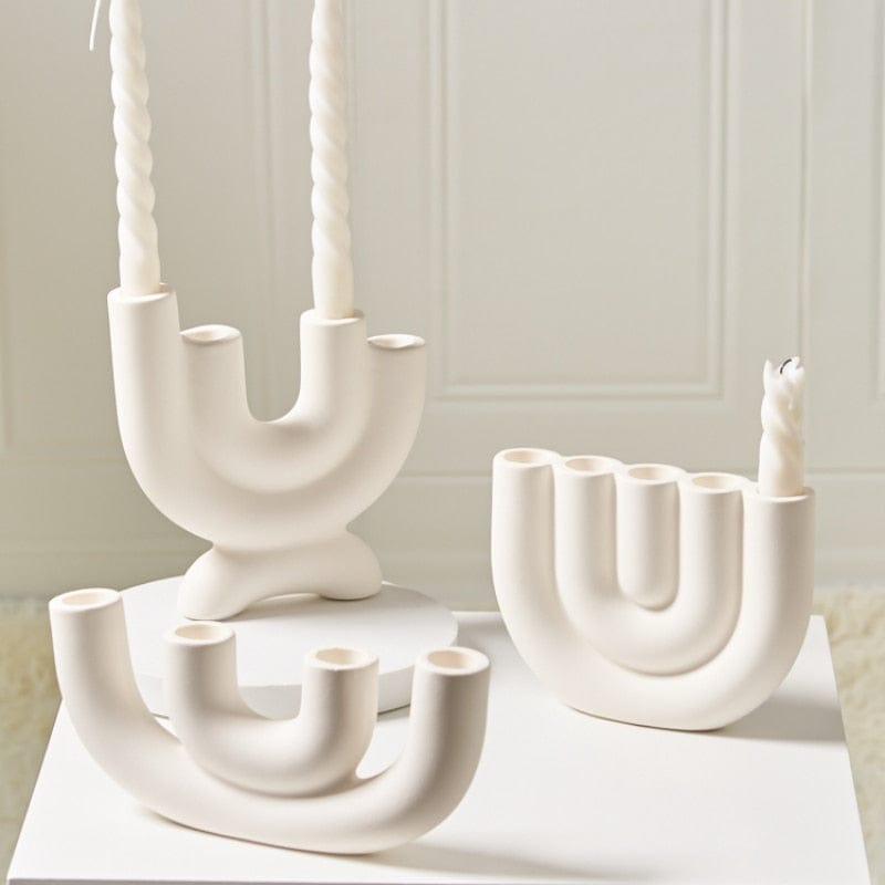 Shop 0 1PC Candlestick Holder Ceramic Ornament Photography Home Decoration Candle Holder Nordic Home Decor Ceramic Candelabra Mademoiselle Home Decor