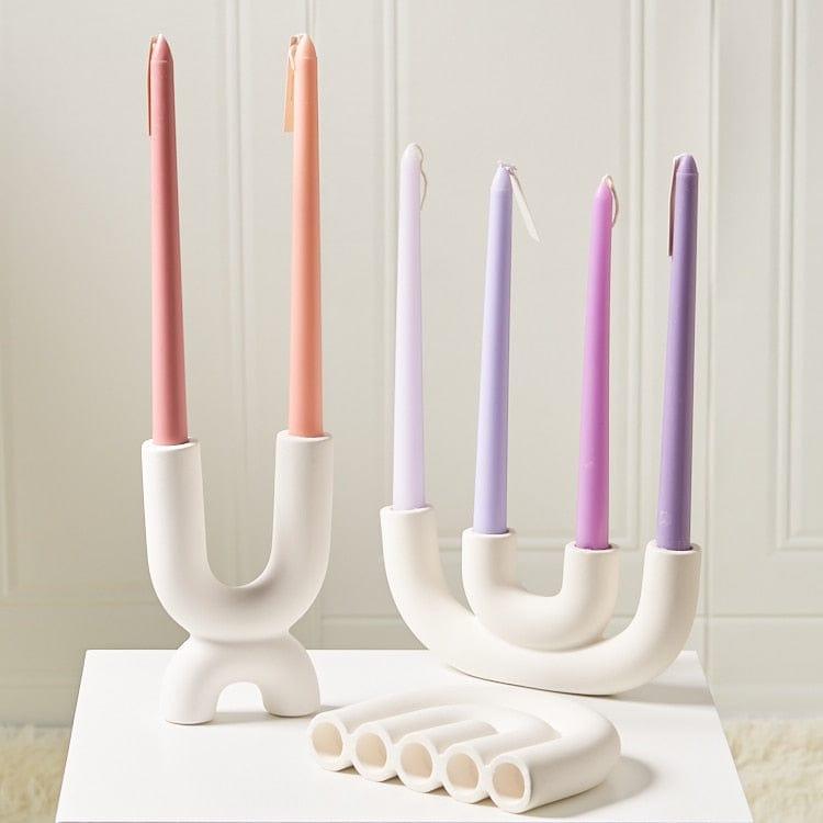 Shop 0 1PC Candlestick Holder Ceramic Ornament Photography Home Decoration Candle Holder Nordic Home Decor Ceramic Candelabra Mademoiselle Home Decor