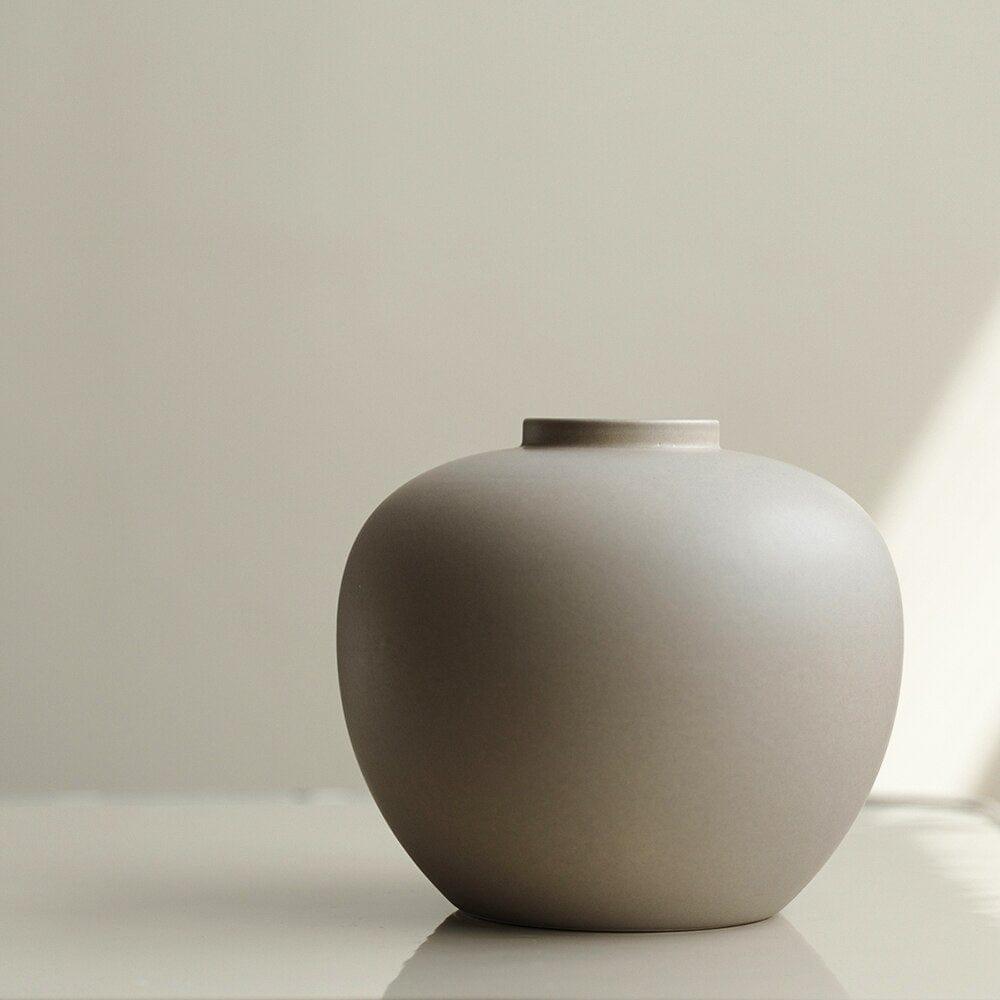 Shop 0 Coconut Cafe Glaze / China WENSHUO Full Moon Rounded Design Vase, Modern Home Decor for Living Room, Bookshelves, Tables, Entryways Mademoiselle Home Decor