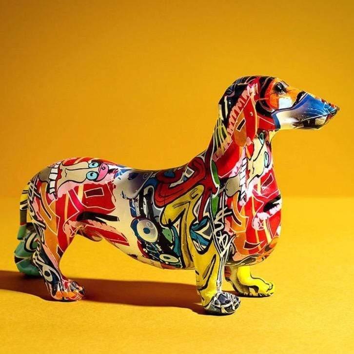 Shop 200042147 L - 28x9.5x17cm Dachshund Sculpture Mademoiselle Home Decor