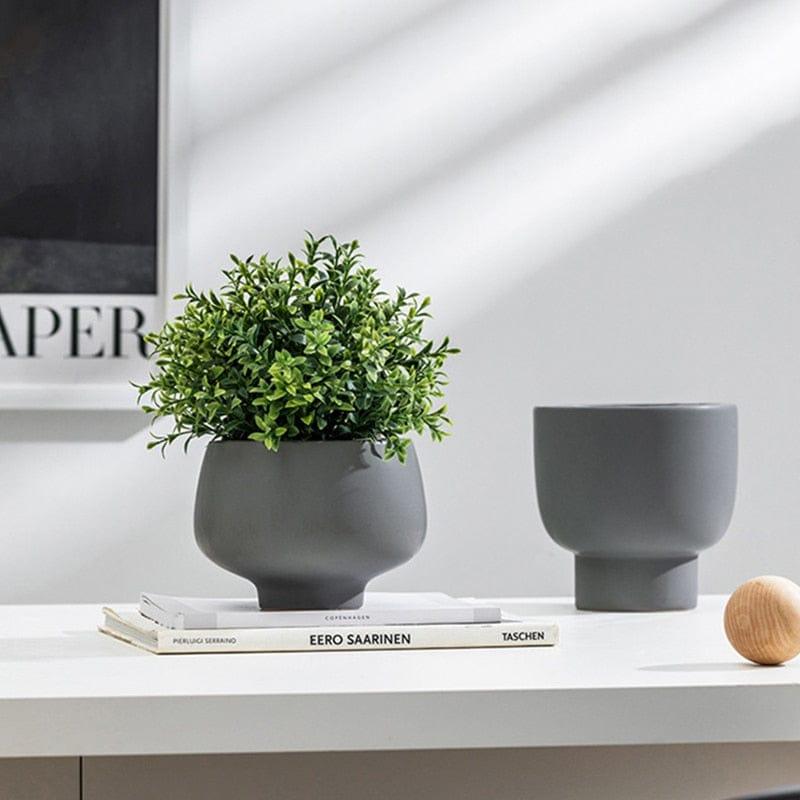 Shop 0 Nordic Ins Morandi Ceramic Flowerpot Flower Arrangement Vase Home Decoration Ornaments Simple Creative Green Plant Pot Gardening Mademoiselle Home Decor